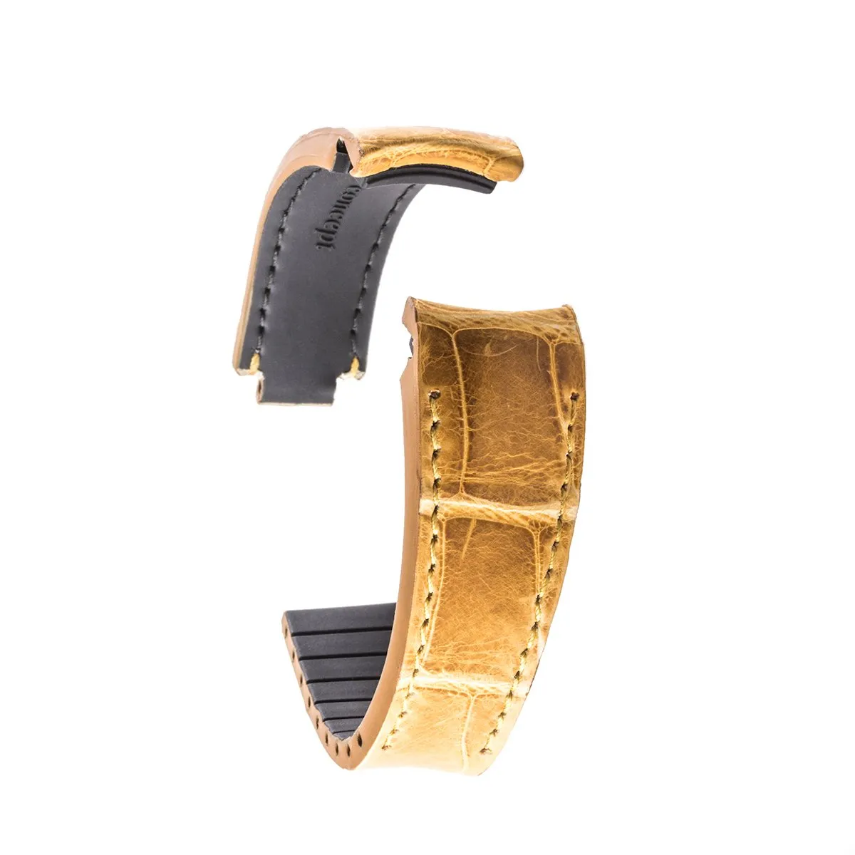 Rolex – Bracelet-montre cuir R Strap – Alligator (noir, gris, marron, bleu, miel, rouge, vert, rose)
