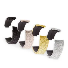 Rolex – Bracelet-montre cuir R Strap – Veau pailleté (noir, champagne, or, argent)