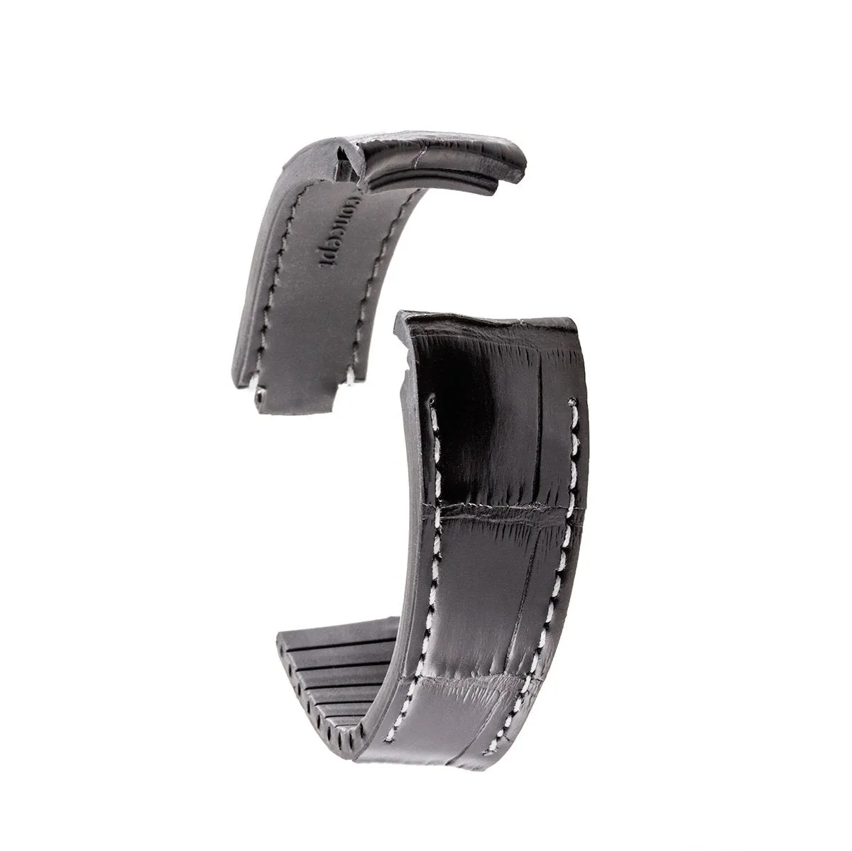 Rolex – Bracelet pour montre cuir R Strap  – Alligator noir contrasté (bleu, marron, gris, vert...)