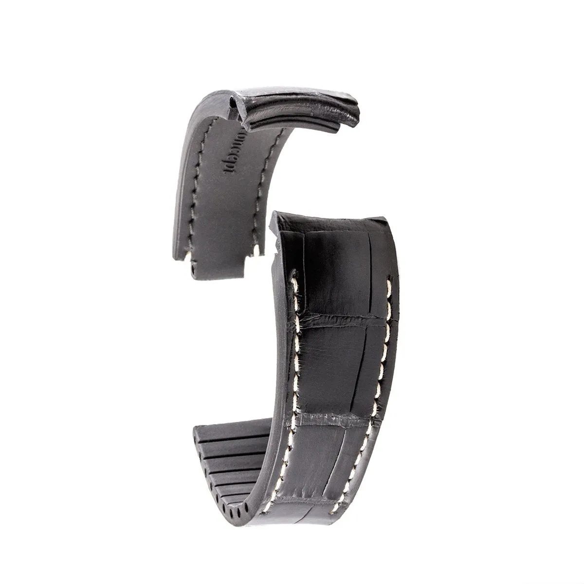 Rolex – Bracelet pour montre cuir R Strap  – Alligator noir contrasté (bleu, marron, gris, vert...)