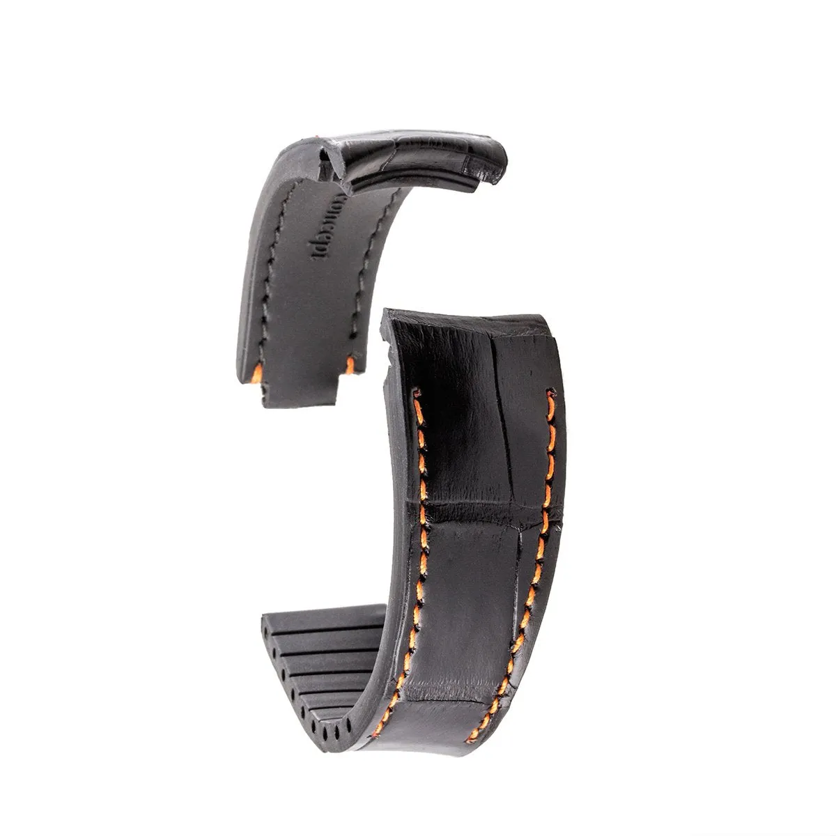 Rolex – Bracelet pour montre cuir R Strap  – Alligator noir contrasté (bleu, marron, gris, vert...)