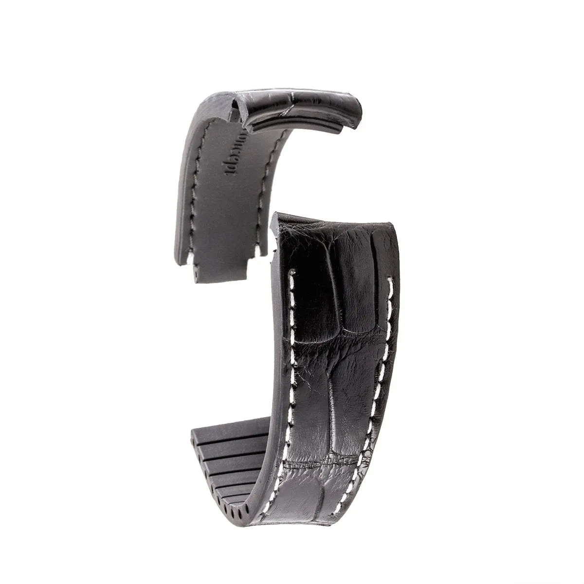Rolex – Bracelet pour montre cuir R Strap  – Alligator noir contrasté (bleu, marron, gris, vert...)