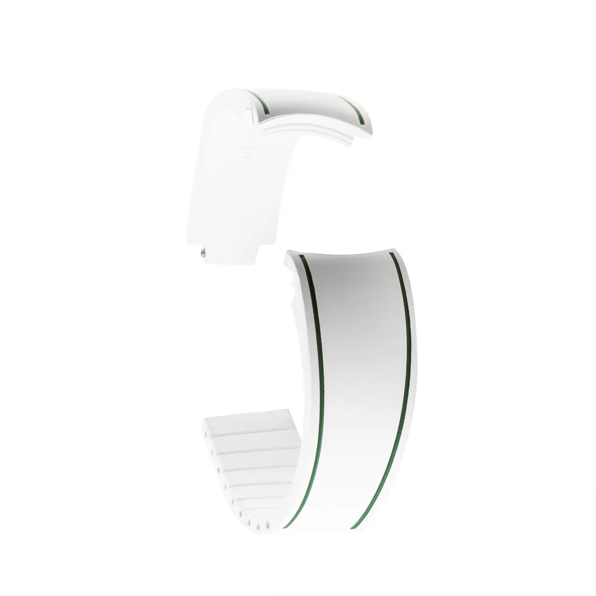 Rolex – Bracelet pour montre R Strap "Duo" – Rubber blanc contrasté (rouge, bleu, vert)