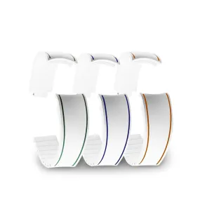 Rolex – Bracelet pour montre R Strap "Duo" – Rubber blanc contrasté (rouge, bleu, vert)