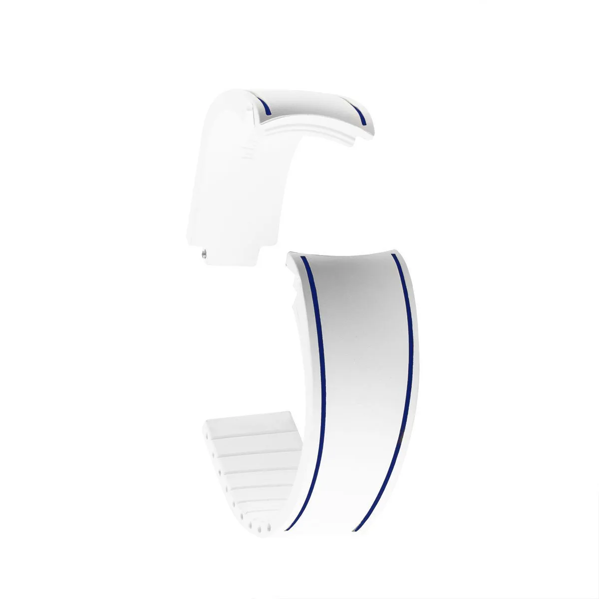 Rolex – Bracelet pour montre R Strap "Duo" – Rubber blanc contrasté (rouge, bleu, vert)