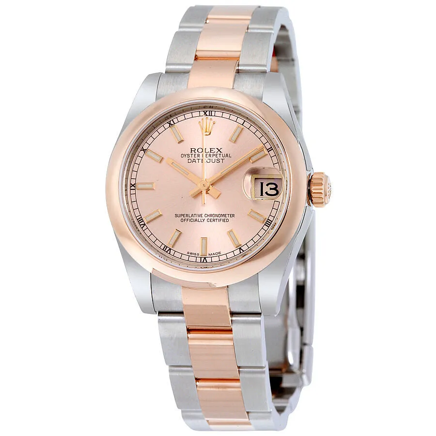 Rolex Datejust 31 Pink Dial Automatic Ladies 18 Carat Everose Gold Oyster Watch 178241PKSO