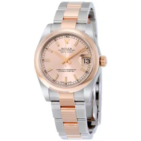 Rolex Datejust 31 Pink Dial Automatic Ladies 18 Carat Everose Gold Oyster Watch 178241PKSO