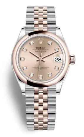 Rolex Datejust 31 Rose Diamond Dial Automatic Ladies Steel and 18kt Everose Gold Jubilee Watch 278241PDJ