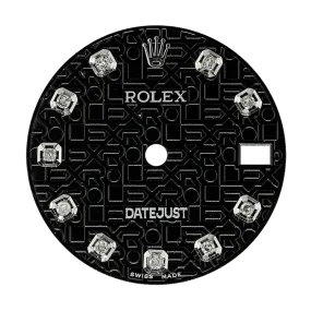 Rolex DateJust 31mm Black Pattern/Diamond Hour Markers Custom Dial