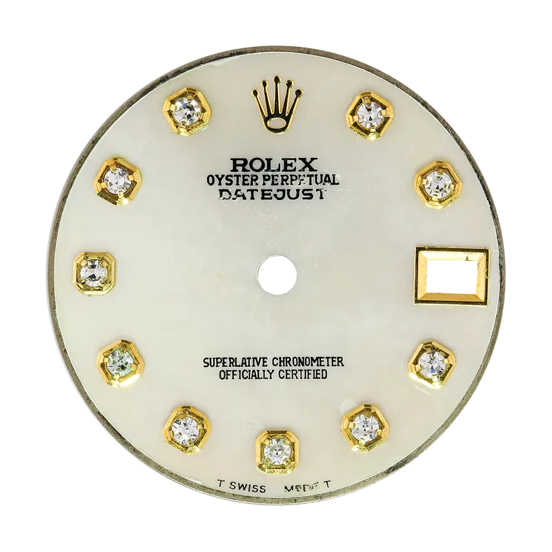 Rolex DateJust 31mm Mother of Pearl/Yellow Gold Diamond Hour Markers Custom Dial