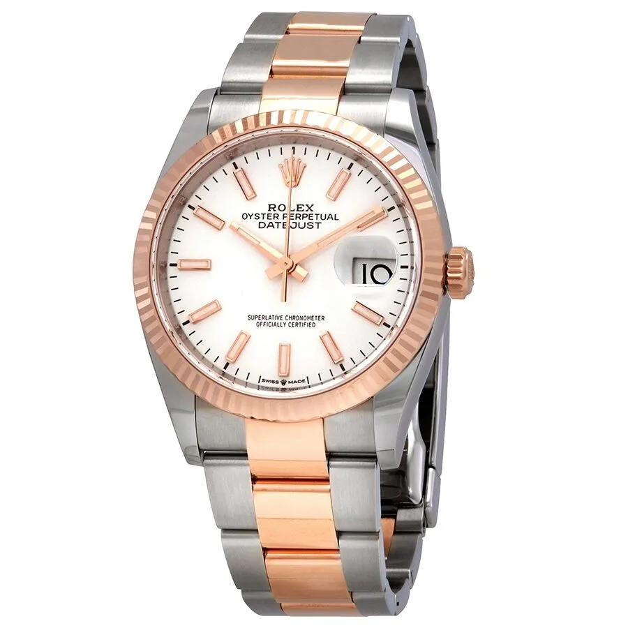 Rolex Datejust 36 Automatic White Dial Men's Steel and 18kt Everose Gold Oyster Watch 126231WSO