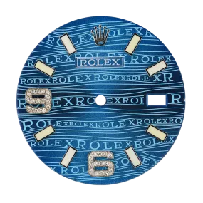 Rolex DateJust 36mm Blue Print Diamond Numerals Custom Dial