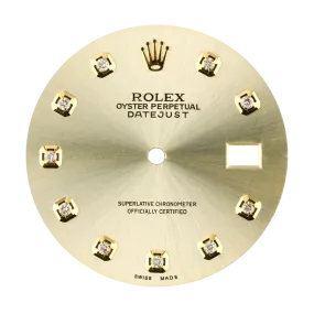 Rolex DateJust 36mm Gold/Diamond Hour Markers Custom Dial