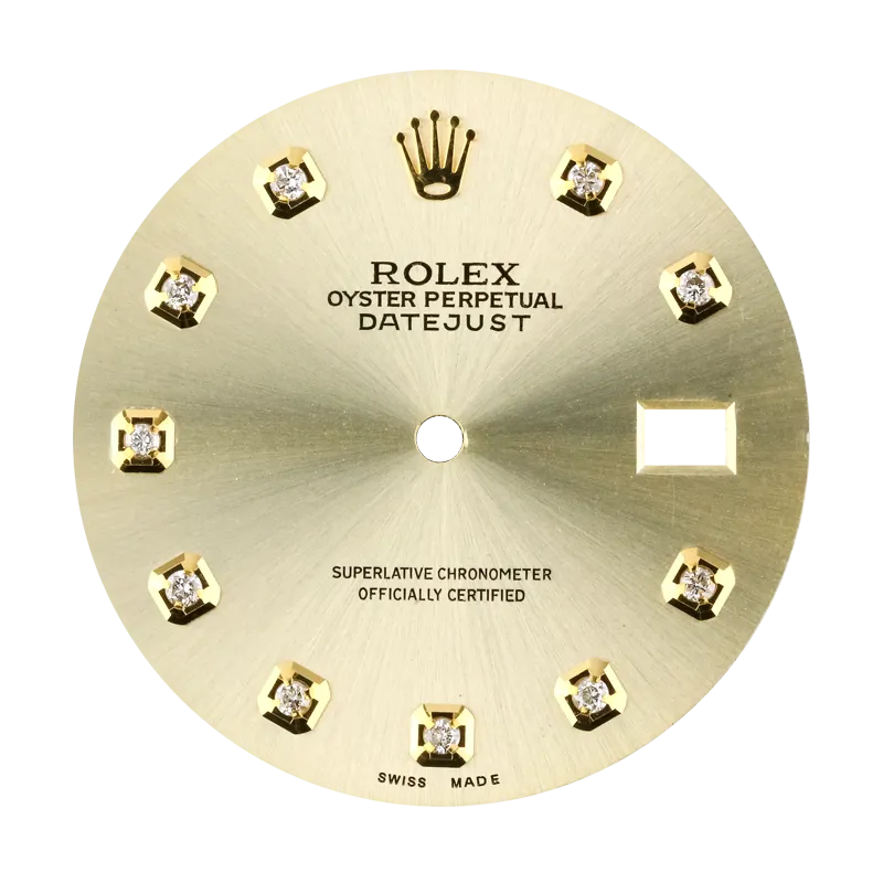 Rolex DateJust 36mm Gold/Diamond Hour Markers Custom Dial