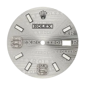 Rolex DateJust 36mm Silver Print Diamond Numerals Custom Dial