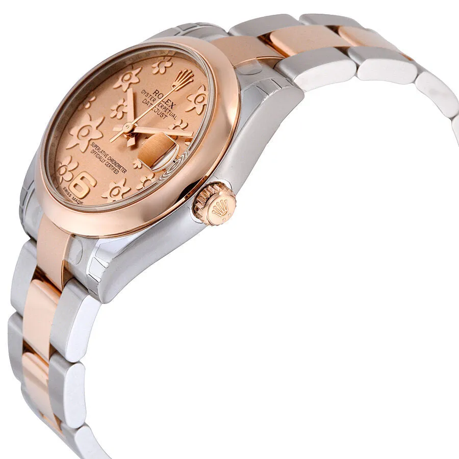 Rolex Datejust Lady 31 Pink Raised Floral Motif Dial Stainless Steel and 18K Everose Gold Oyster Bracelet Automatic Watch 178241PFAO