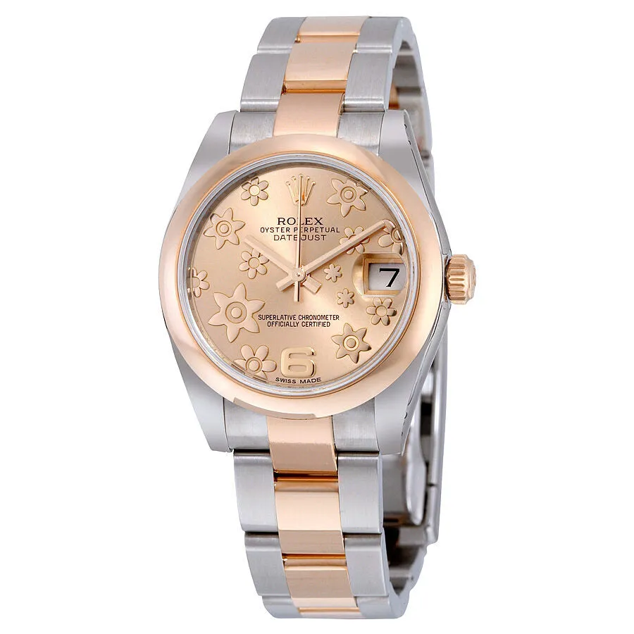 Rolex Datejust Lady 31 Pink Raised Floral Motif Dial Stainless Steel and 18K Everose Gold Oyster Bracelet Automatic Watch 178241PFAO
