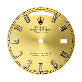 Rolex Day-Date 41mm Gold/Baguette Cut Diamond Custom Dial