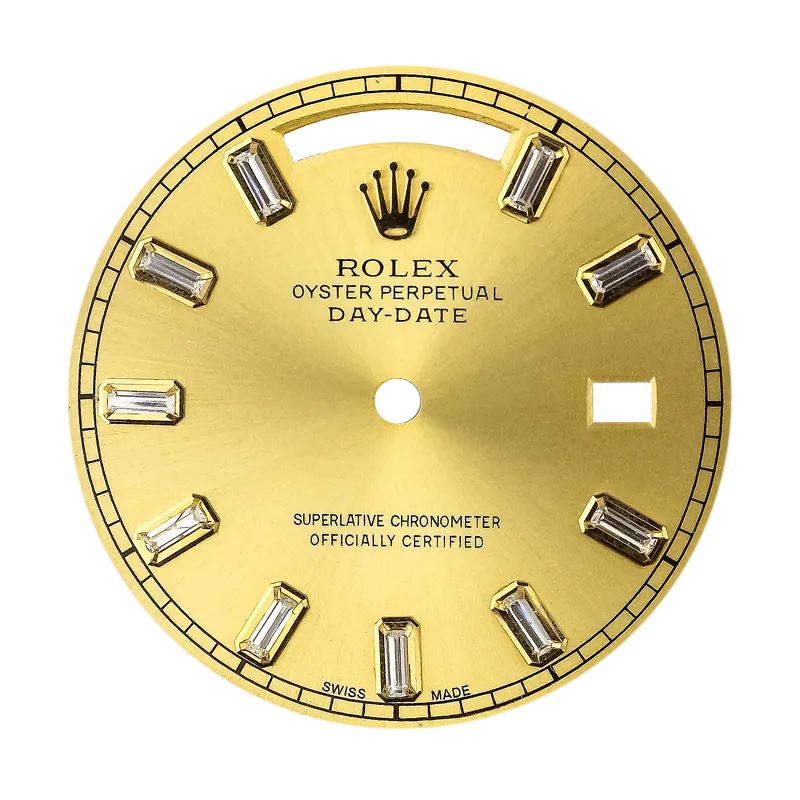 Rolex Day-Date 41mm Gold/Baguette Cut Diamond Custom Dial