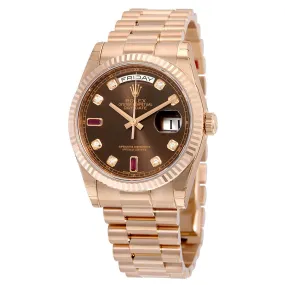 Rolex Day-Date Chocolate Dial 18K Everose Gold President Automatic Unisex Watch 118235CHODRP