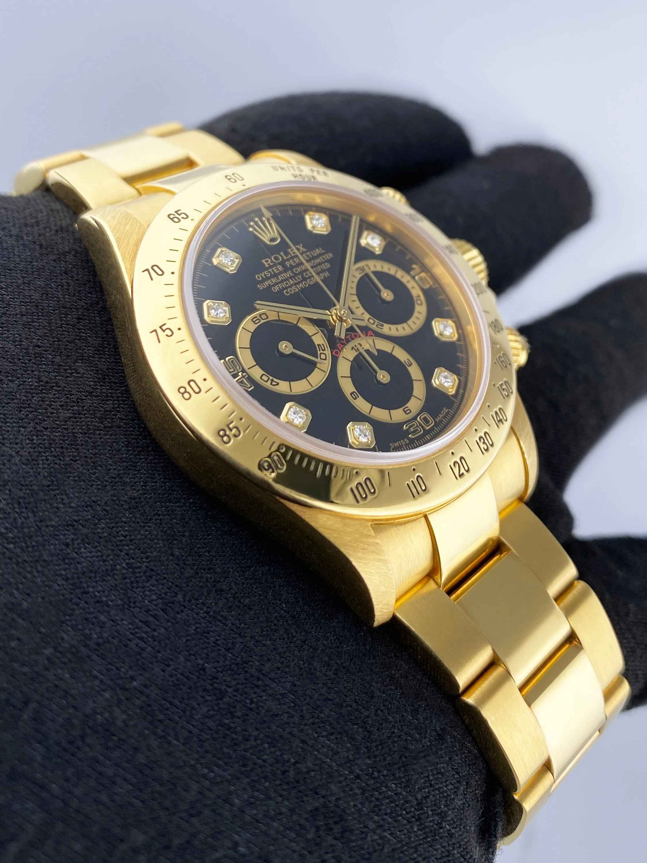 Rolex Daytona 16528 Zenith Black Diamond Dial Mens Watch