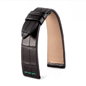 Rolex Kermit - Bracelet montre cuir - Alligator noir / vert