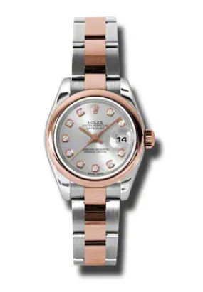 Rolex Lady Datejust 26 Silver Dial Stainless Steel and 18K Everose Gold Oyster Bracelet Automatic Watch 179161SDO