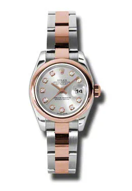 Rolex Lady Datejust 26 Silver Dial Stainless Steel and 18K Everose Gold Oyster Bracelet Automatic Watch 179161SDO