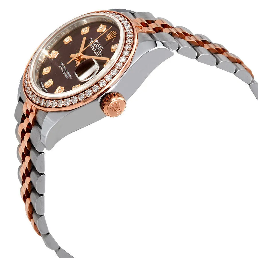 Rolex Lady Datejust Purple Diamond Dial Ladies Steel and 18kt Everose Gold Jubile Watch 279381PUDJ