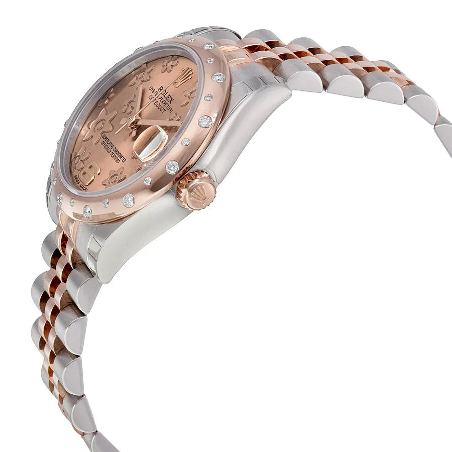 Rolex Oyster Perpetual Datejust 31 Pink Floral Dial Stainless Steel and 18K Everose Gold Jubilee Bracelet Automatic Ladies Watch 178341PFAJ