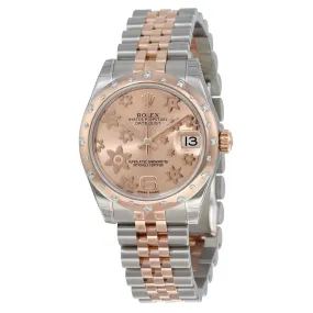 Rolex Oyster Perpetual Datejust 31 Pink Floral Dial Stainless Steel and 18K Everose Gold Jubilee Bracelet Automatic Ladies Watch 178341PFAJ