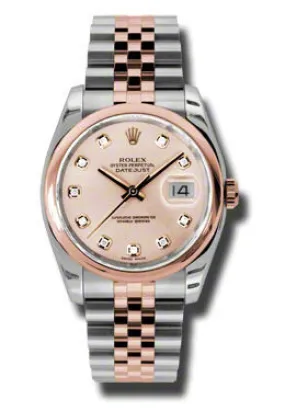Rolex Oyster Perpetual Datejust 36 Pink Champagne Dial Stainless Steel and 18K Everose Gold Jubilee Bracelet Automatic Men's Watch 116201CDJ