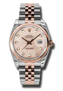Rolex Oyster Perpetual Datejust 36 Pink Champagne Dial Stainless Steel and 18K Everose Gold Jubilee Bracelet Automatic Men's Watch 116201CDJ