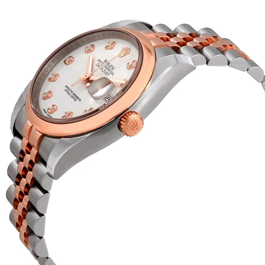 Rolex Oyster Perpetual Datejust 36 White Dial Stainless Steel and 18K Everose Gold Jubilee Bracelet Automatic Men's Watch 116201WDJ