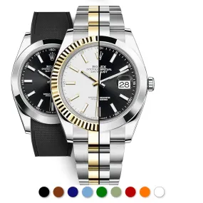 Rolex – R strap Premium - Bracelet-montre caoutchouc motif cordura pour Datejust 41mm II (pre-2016) & bracelet Oyster