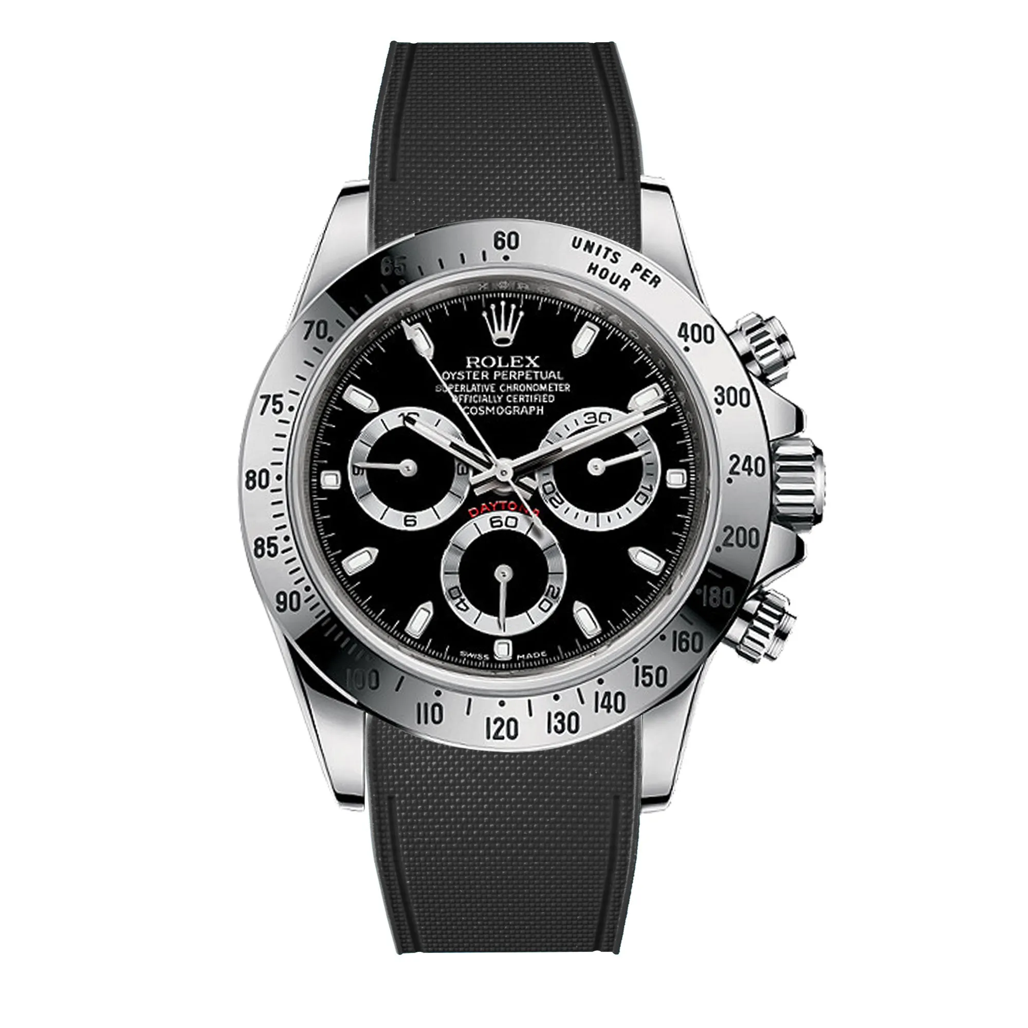 Rolex – R strap Premium - Bracelet-montre caoutchouc motif cordura pour Daytona & bracelet Oyster