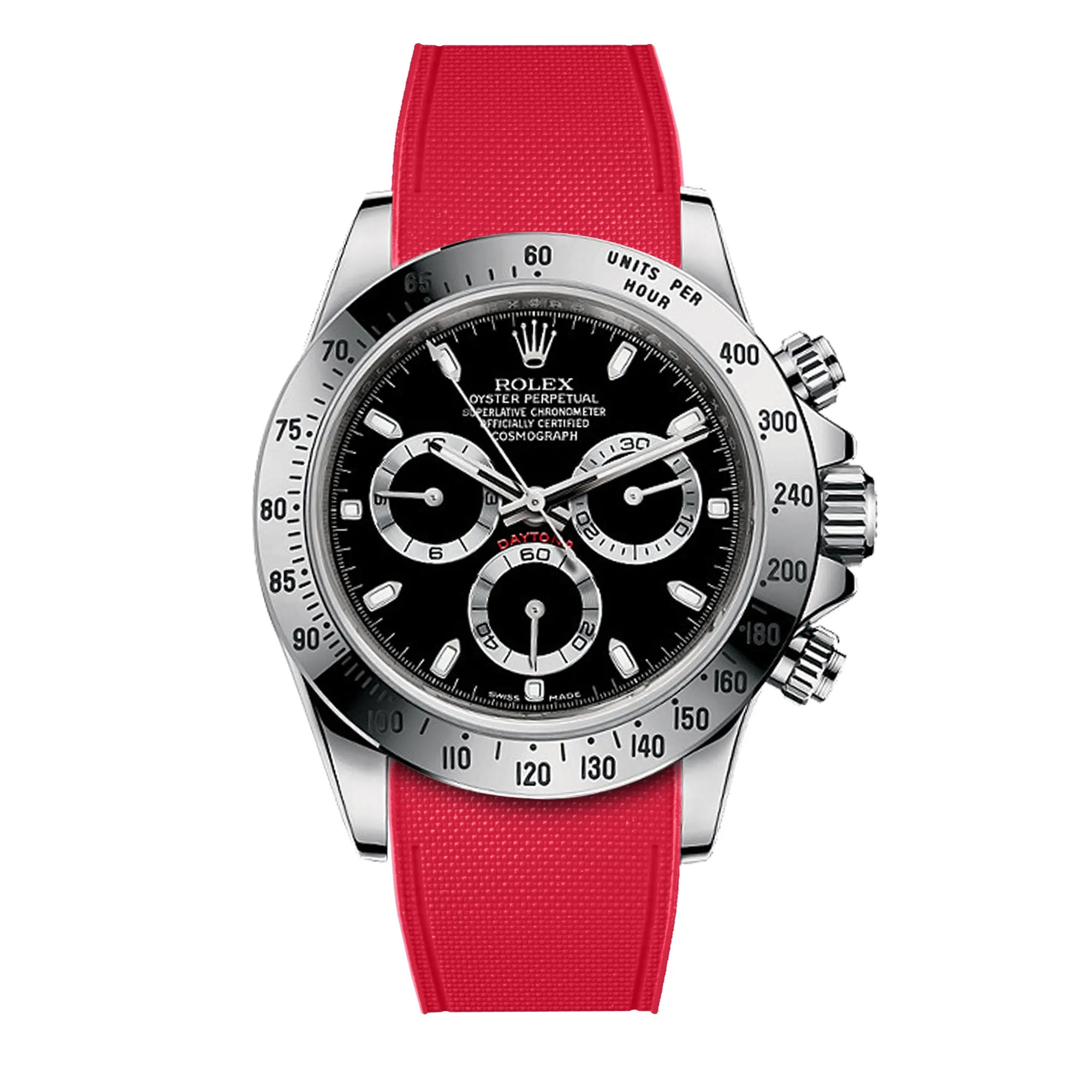 Rolex – R strap Premium - Bracelet-montre caoutchouc motif cordura pour Daytona & bracelet Oyster