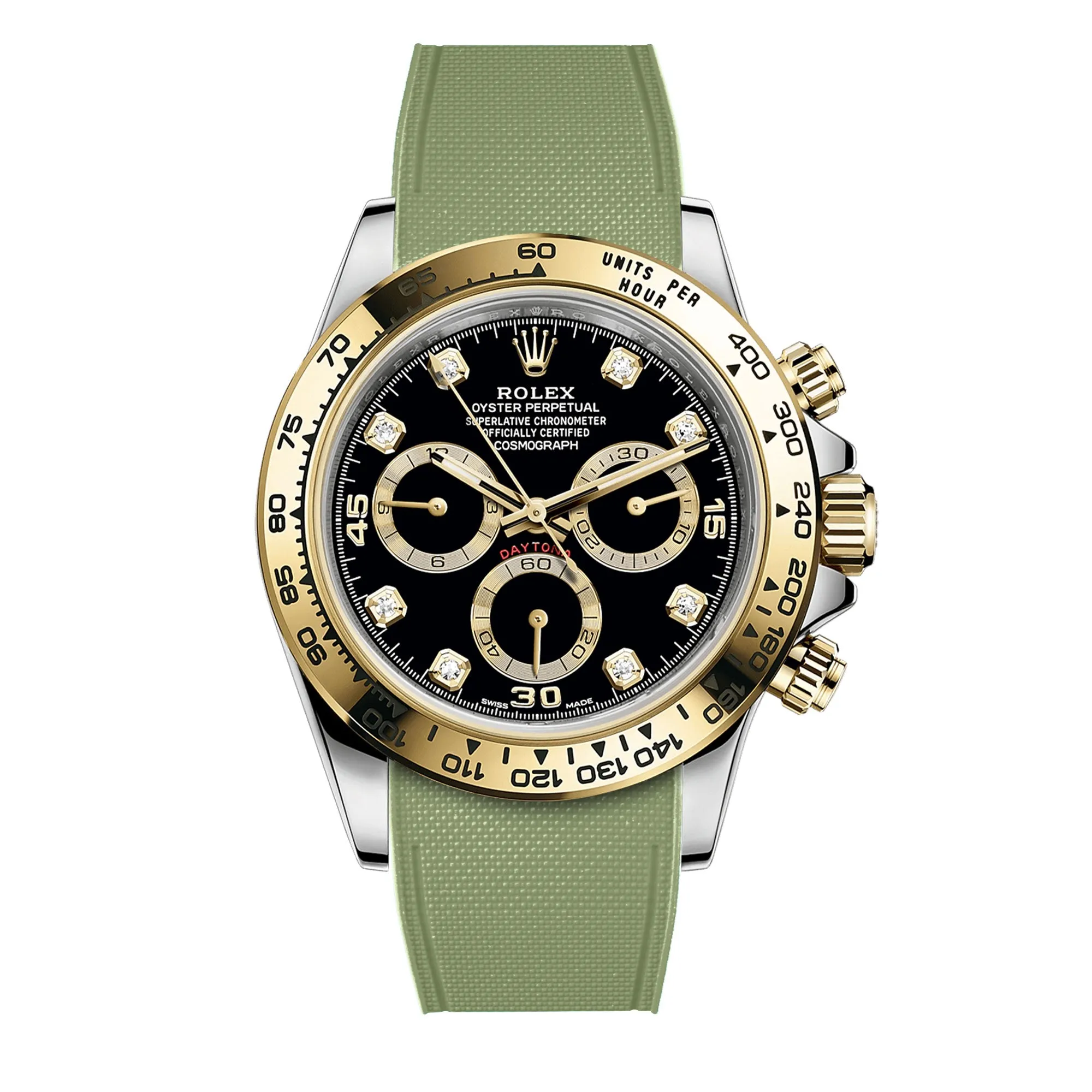 Rolex – R strap Premium - Bracelet-montre caoutchouc motif cordura pour Daytona & bracelet Oyster