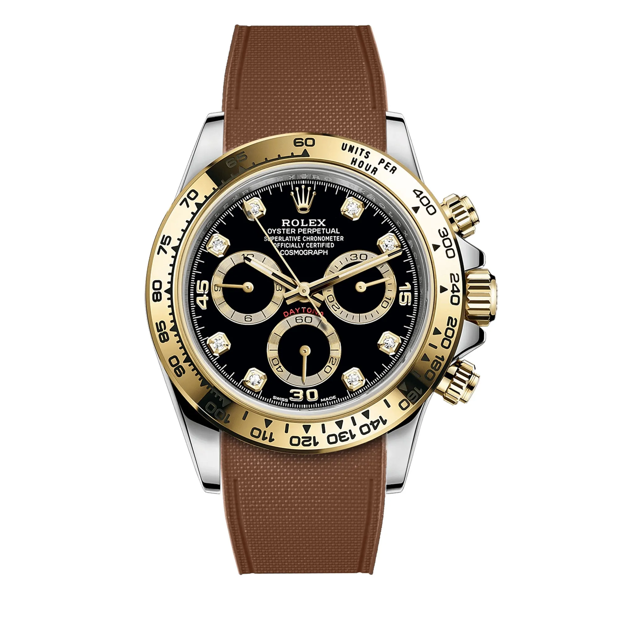Rolex – R strap Premium - Bracelet-montre caoutchouc motif cordura pour Daytona & bracelet Oyster