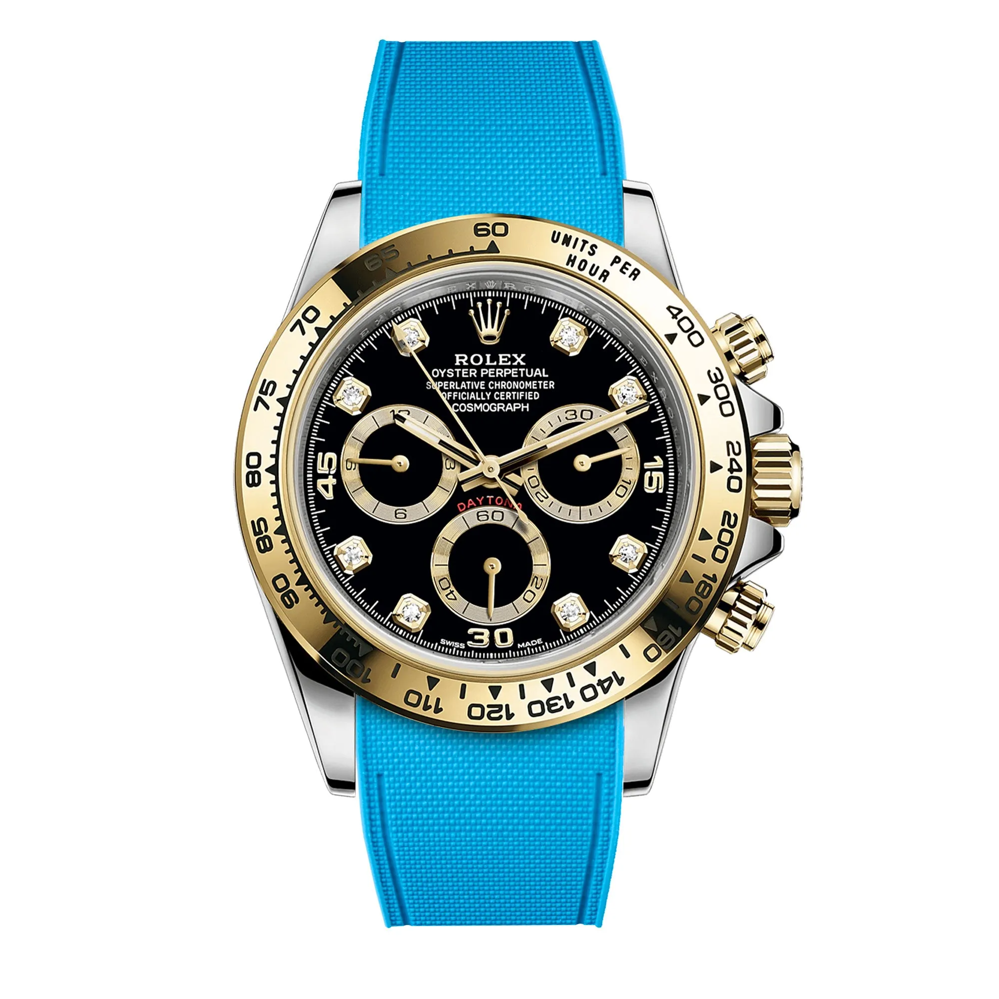 Rolex – R strap Premium - Bracelet-montre caoutchouc motif cordura pour Daytona & bracelet Oyster