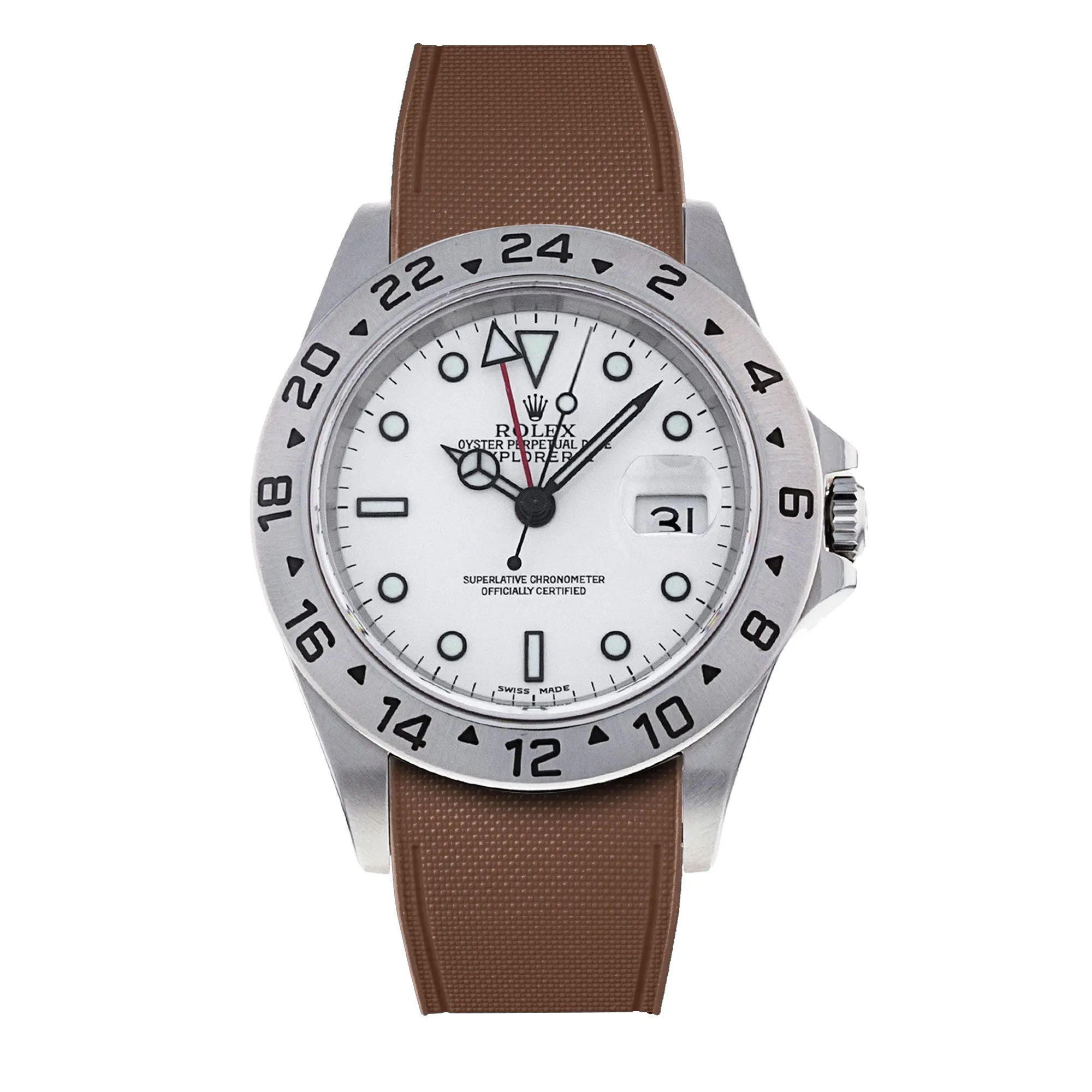 Rolex – R strap Premium - Bracelet-montre caoutchouc motif cordura pour Explorer II 40mm (16570) & bracelet Oyster