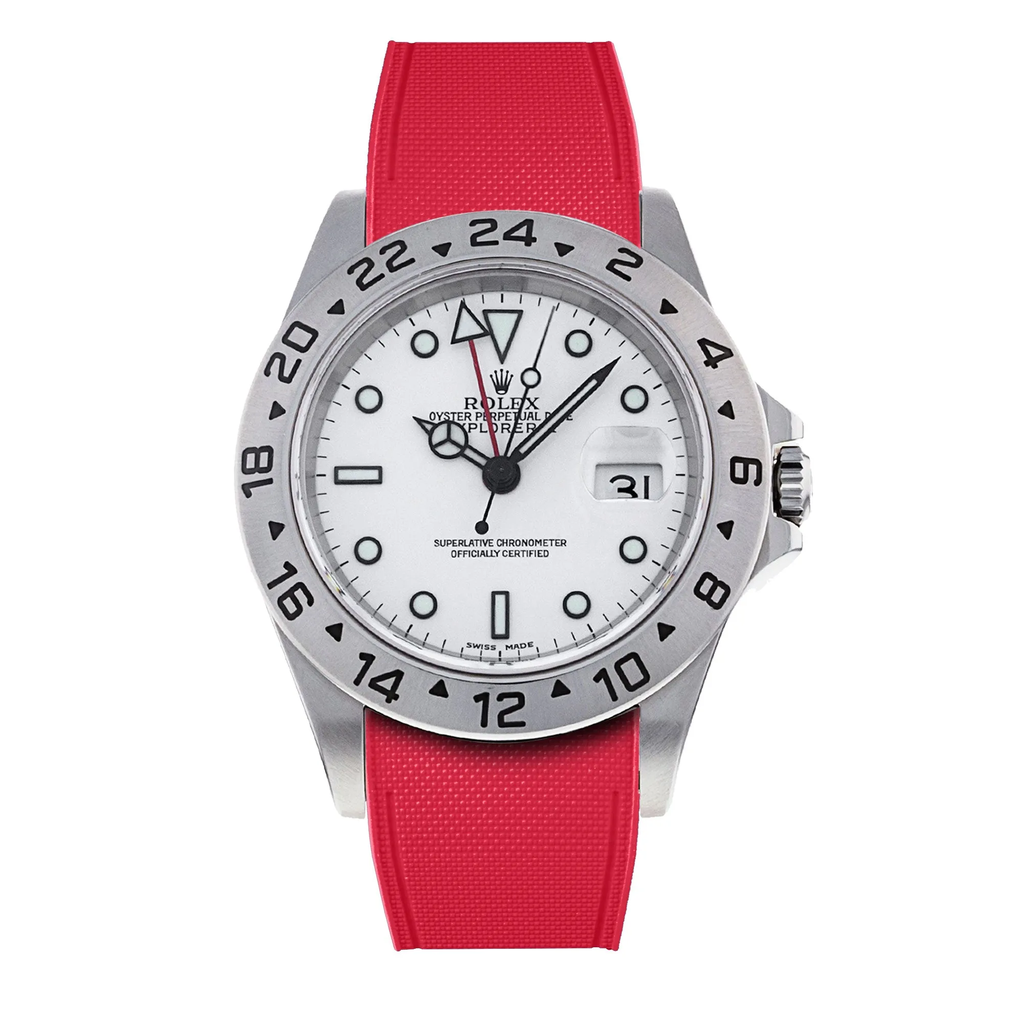 Rolex – R strap Premium - Bracelet-montre caoutchouc motif cordura pour Explorer II 40mm (16570) & bracelet Oyster