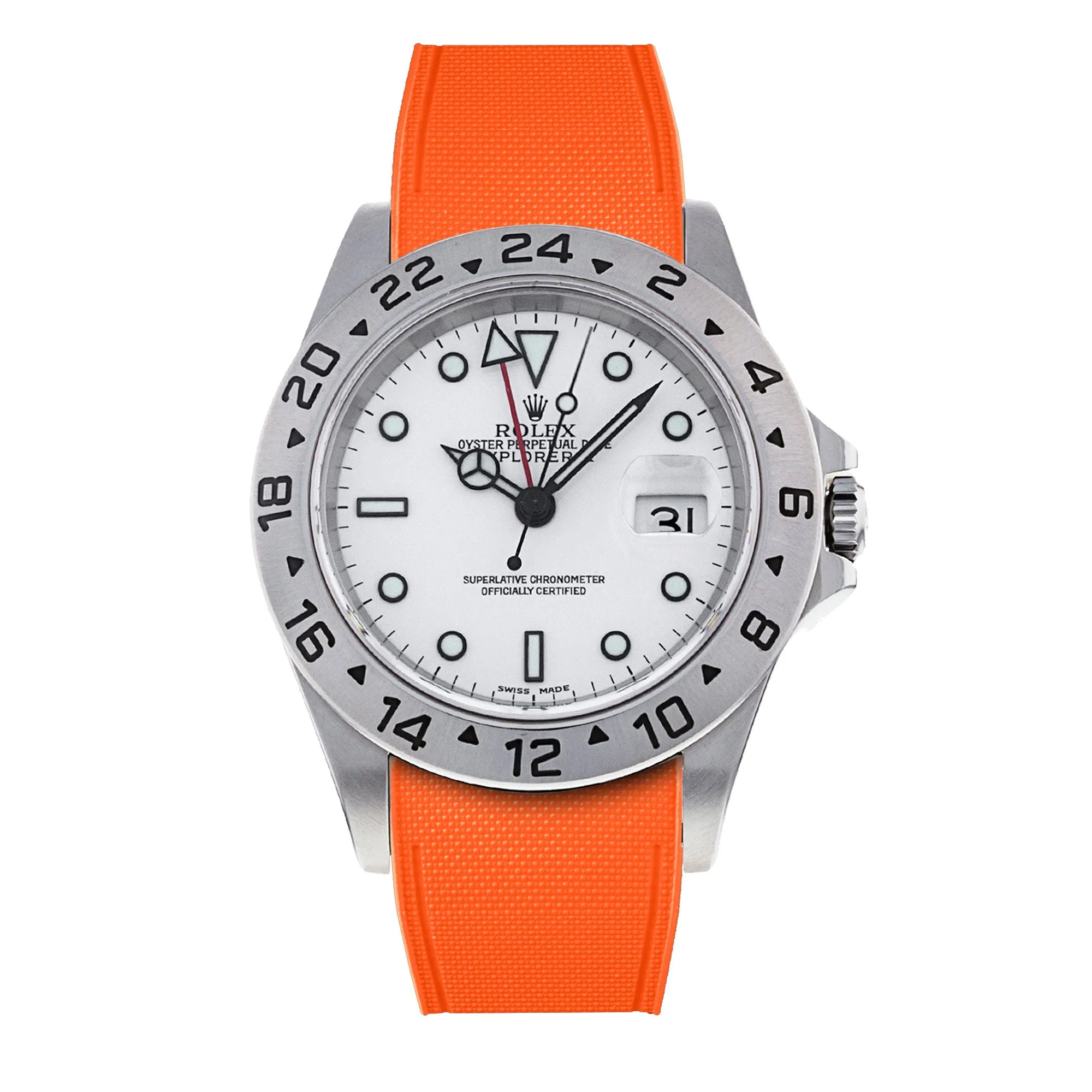 Rolex – R strap Premium - Bracelet-montre caoutchouc motif cordura pour Explorer II 40mm (16570) & bracelet Oyster