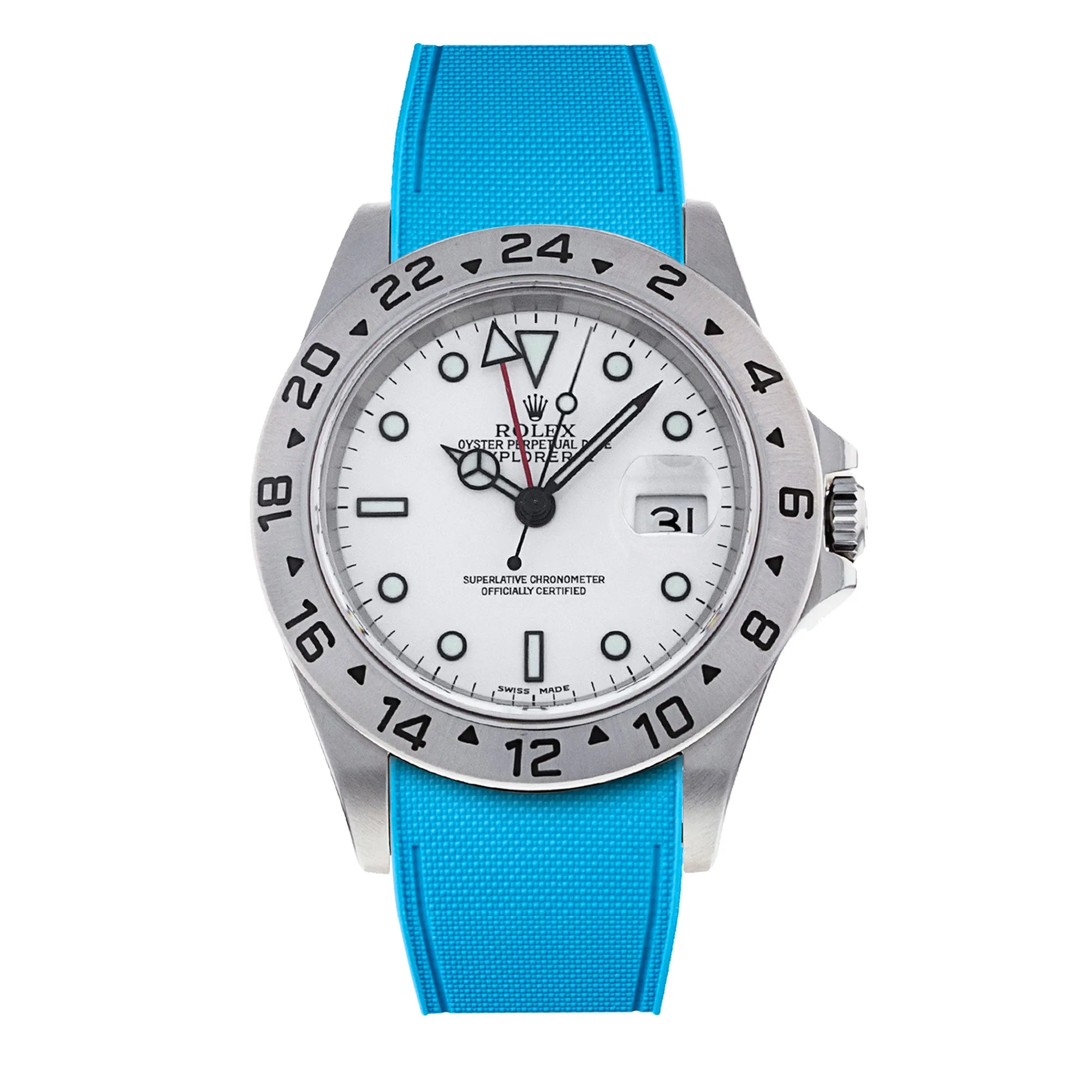 Rolex – R strap Premium - Bracelet-montre caoutchouc motif cordura pour Explorer II 40mm (16570) & bracelet Oyster