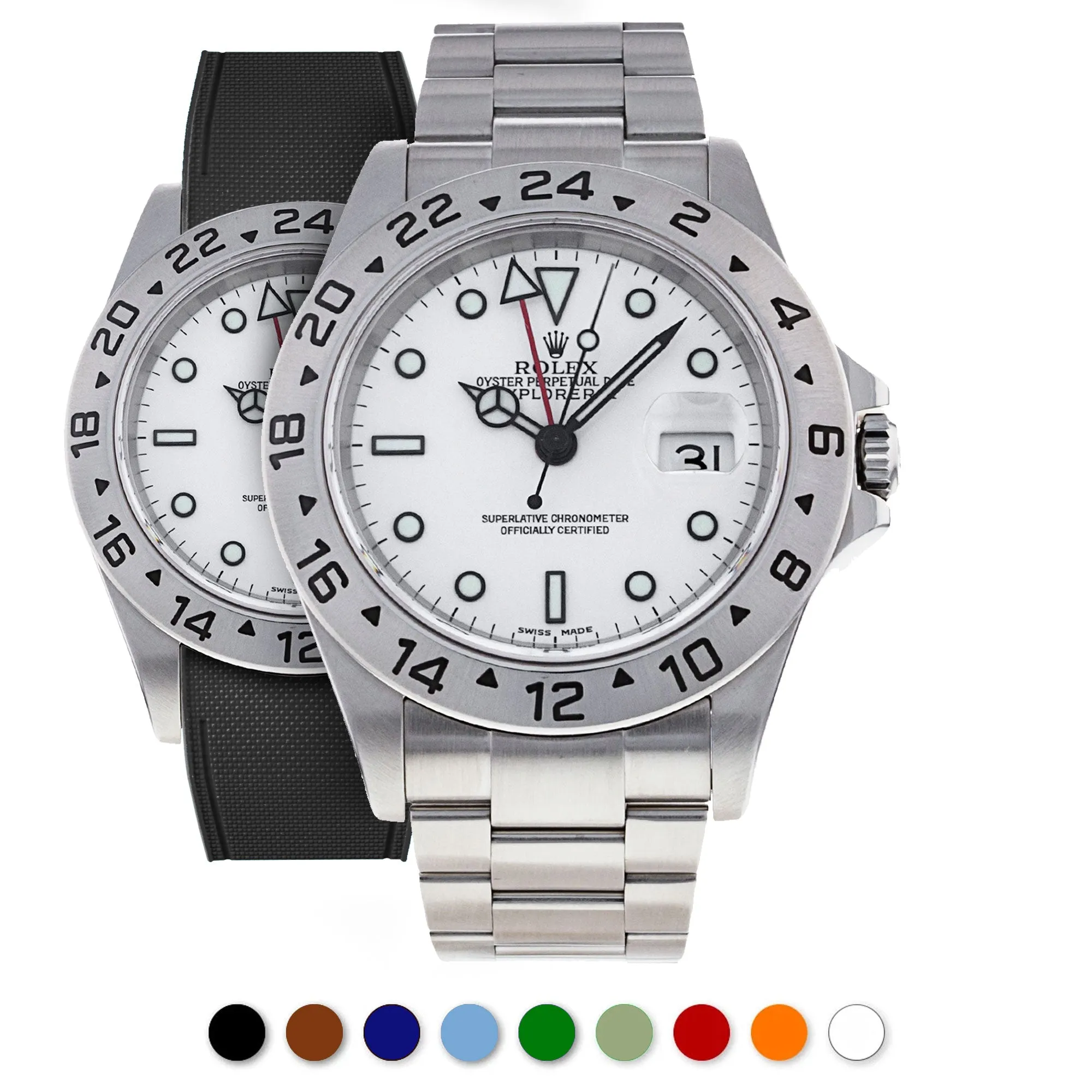 Rolex – R strap Premium - Bracelet-montre caoutchouc motif cordura pour Explorer II 40mm (16570) & bracelet Oyster