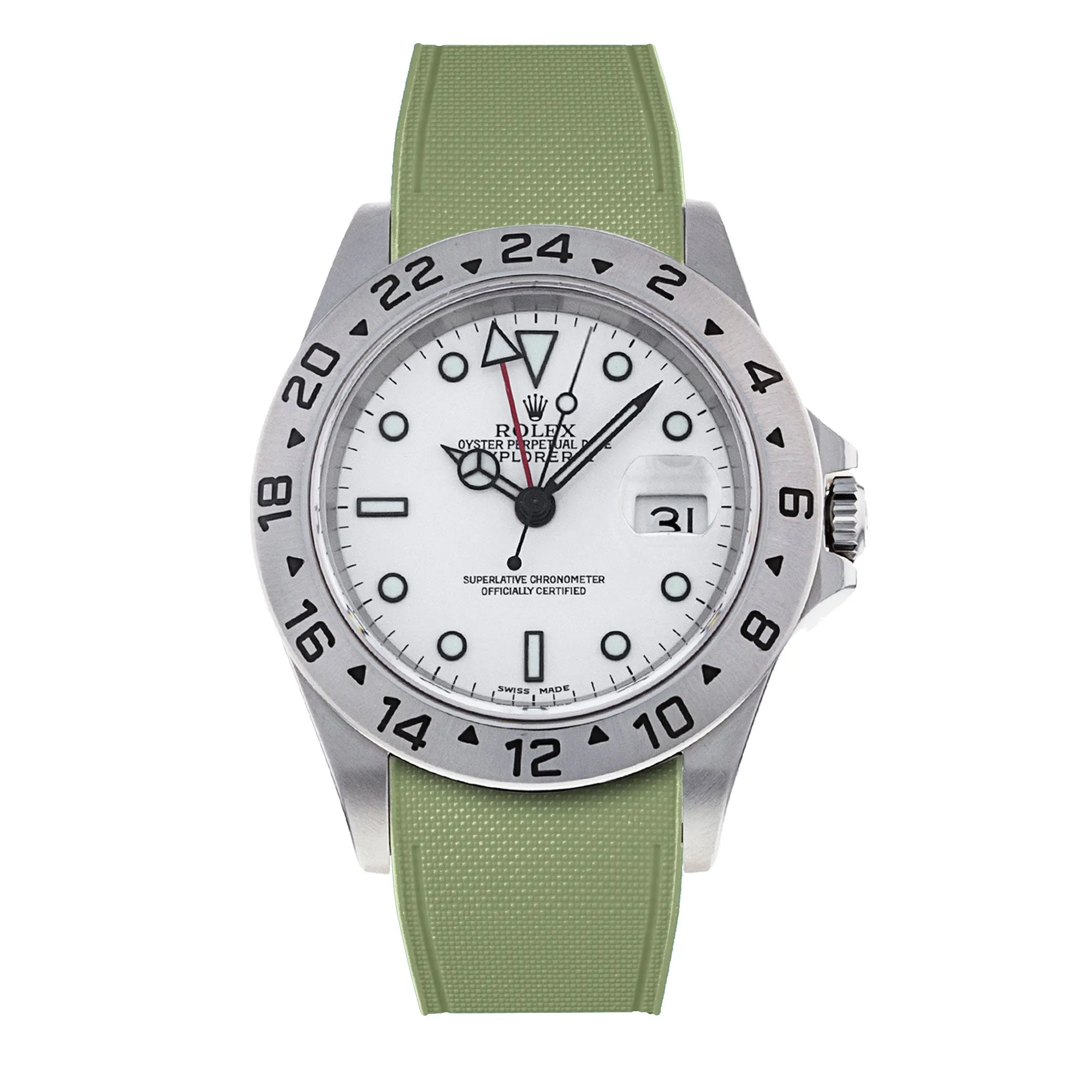 Rolex – R strap Premium - Bracelet-montre caoutchouc motif cordura pour Explorer II 40mm (16570) & bracelet Oyster