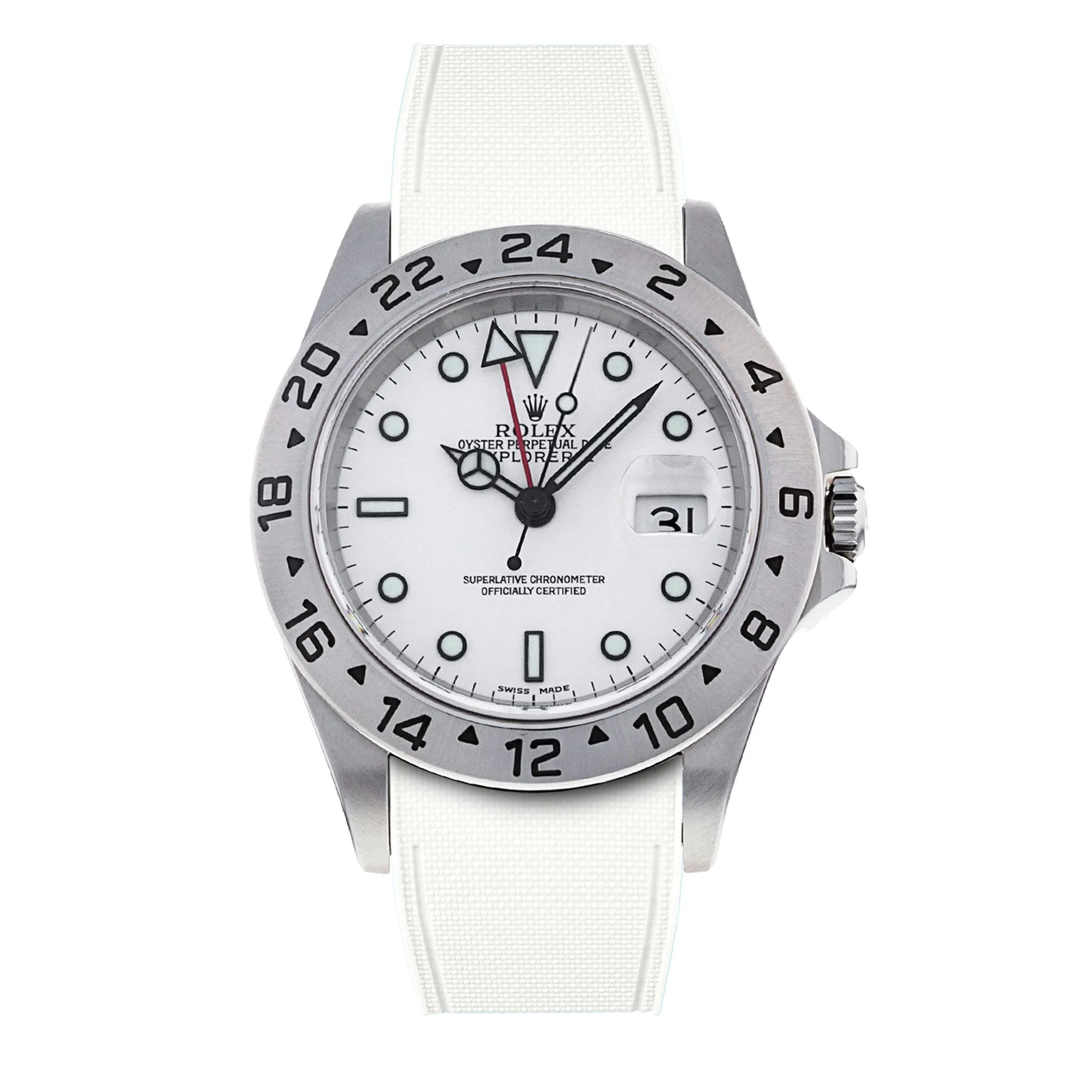 Rolex – R strap Premium - Bracelet-montre caoutchouc motif cordura pour Explorer II 40mm (16570) & bracelet Oyster