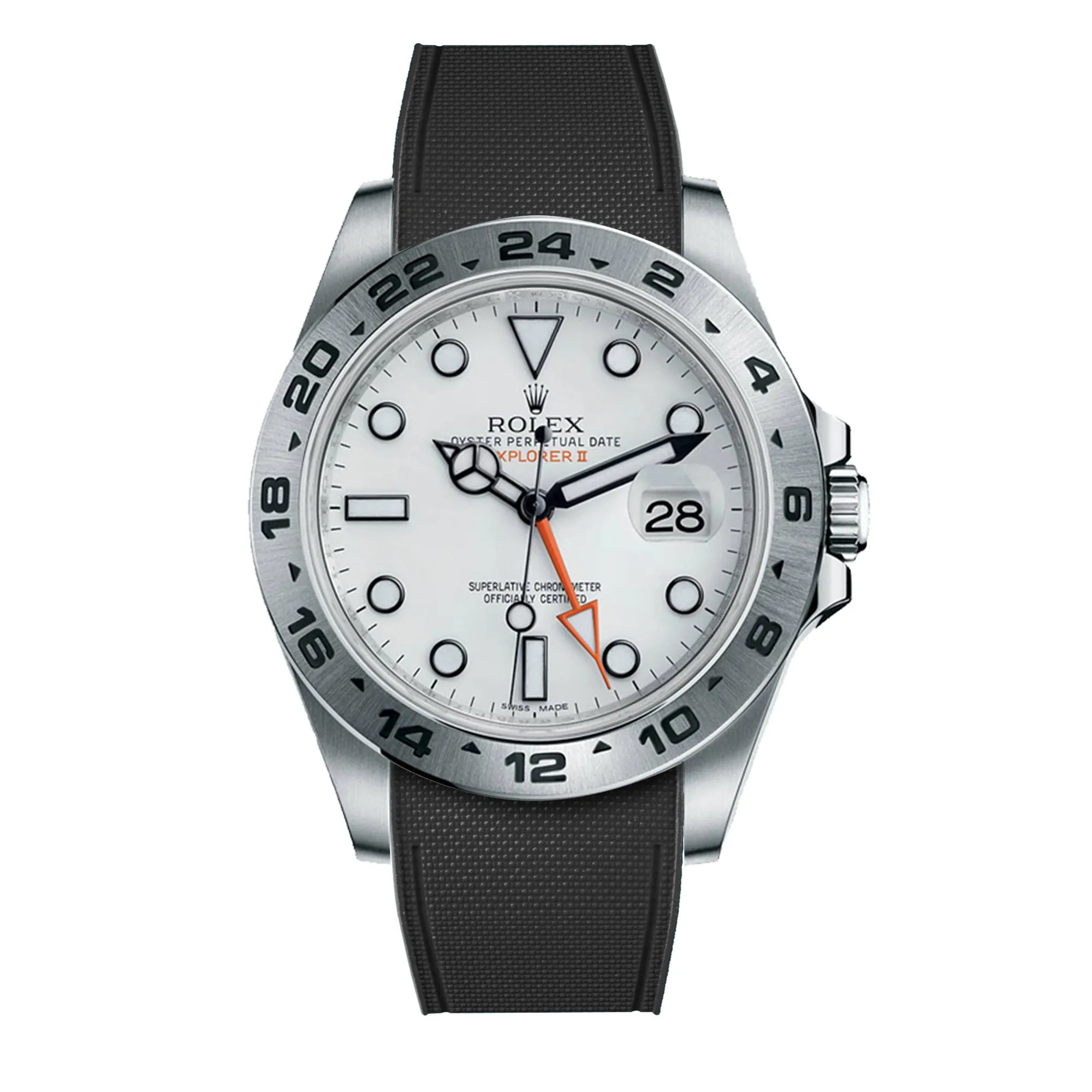 Rolex – R strap Premium - Bracelet-montre caoutchouc motif cordura pour Explorer II 42mm (216570) & bracelet Oyster