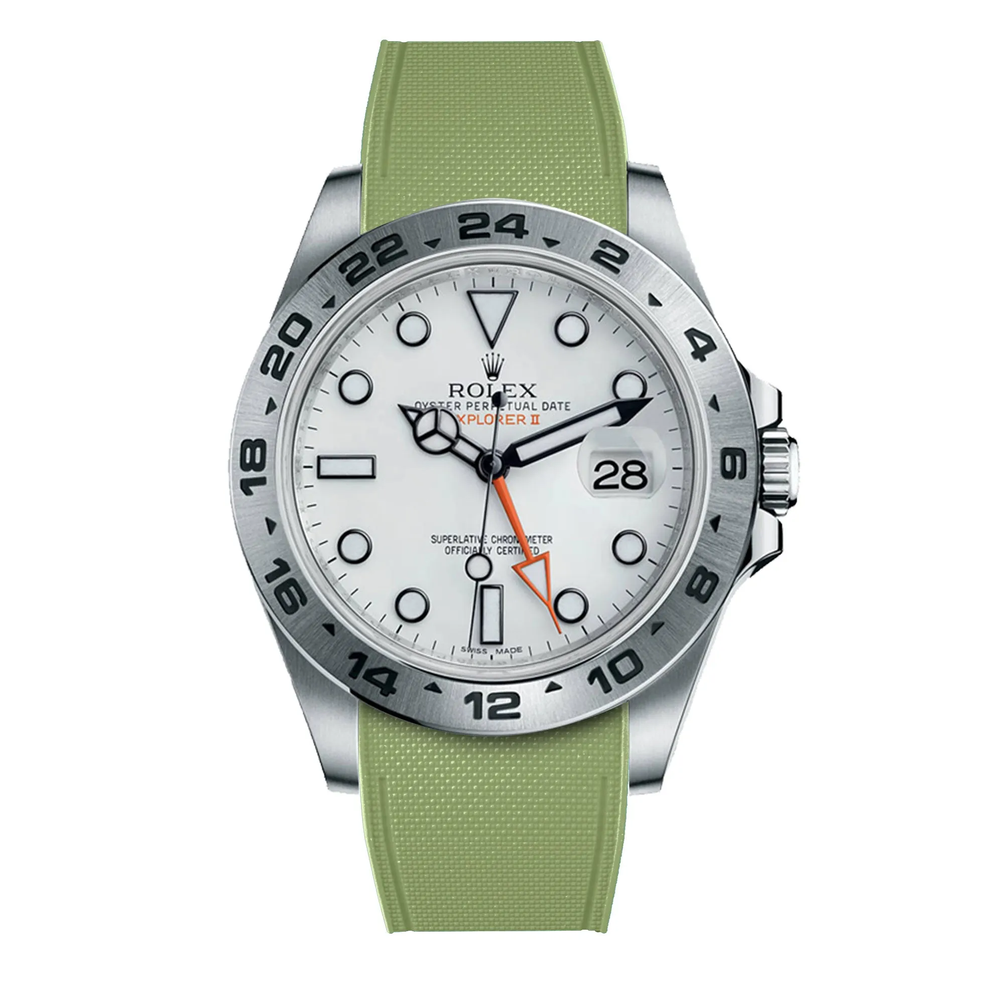 Rolex – R strap Premium - Bracelet-montre caoutchouc motif cordura pour Explorer II 42mm (216570) & bracelet Oyster