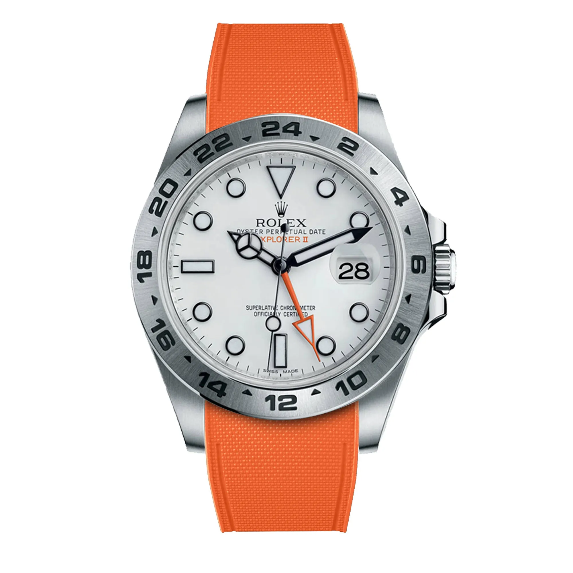 Rolex – R strap Premium - Bracelet-montre caoutchouc motif cordura pour Explorer II 42mm (216570) & bracelet Oyster